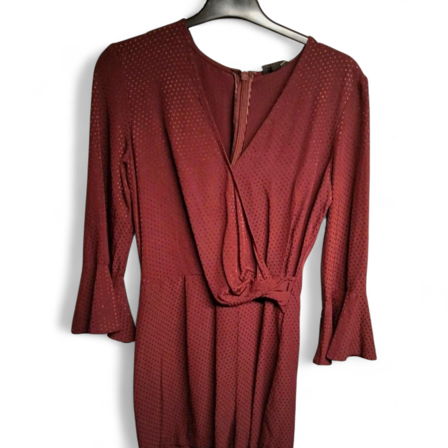 Topshop Purple Playsuit – Size 10 – Bell Sleeve Wrap Style with Zip Back