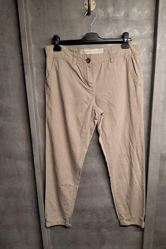 Next Beige Slim Leg Chino Trousers – Size 12 – Smart-Casual Essential