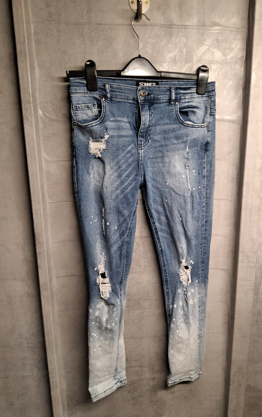 Sonneti Boys Blue Skinny Jeans – Age 13–15 Years – Ripped & Distressed