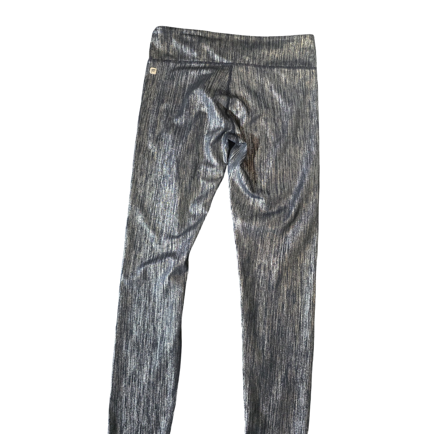 Fabletics Black & Silver High Waist Gym Leggings – Size S (size 8/10) – Polyester