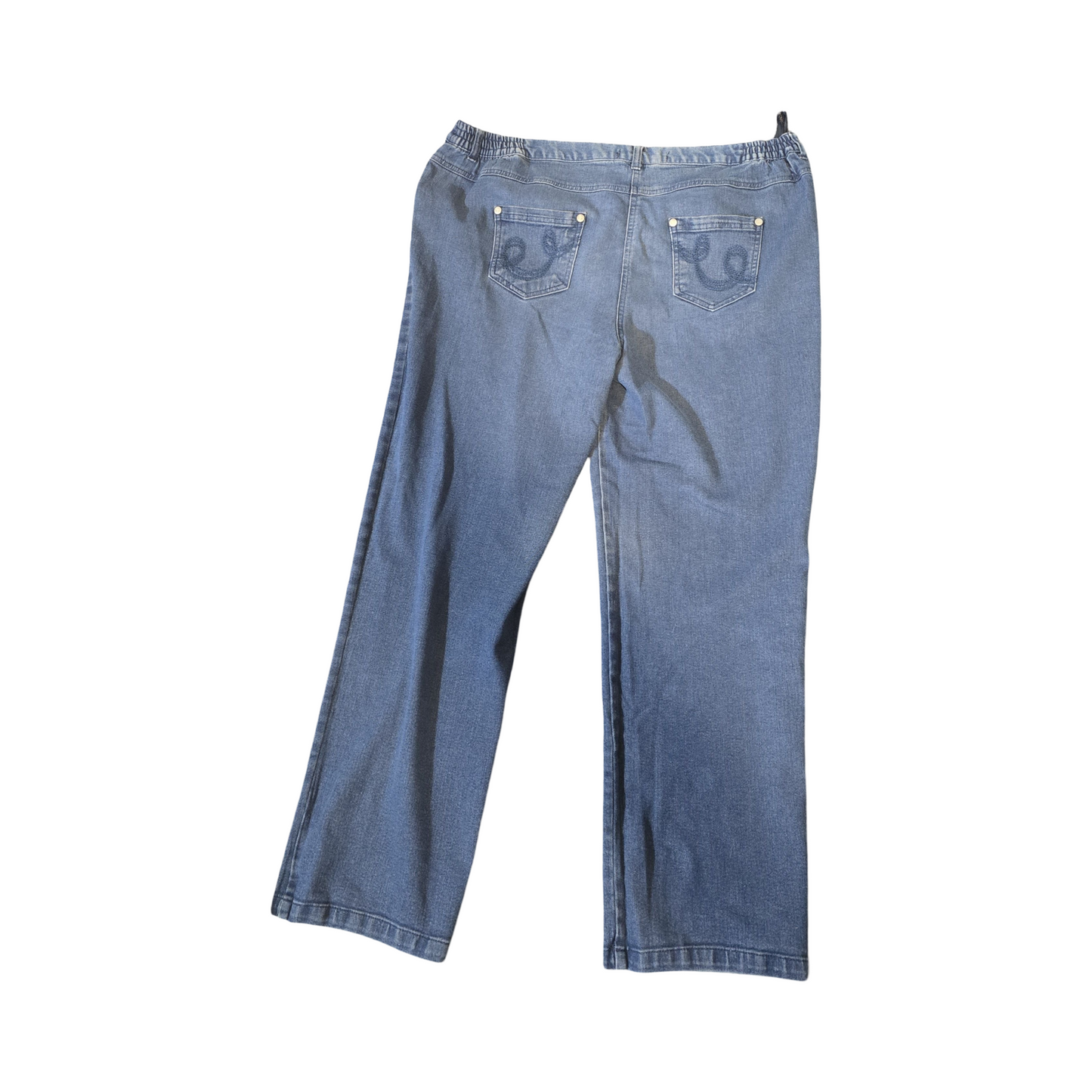 Country Rose Blue Straight Leg Jeans – High Waist – Size 16