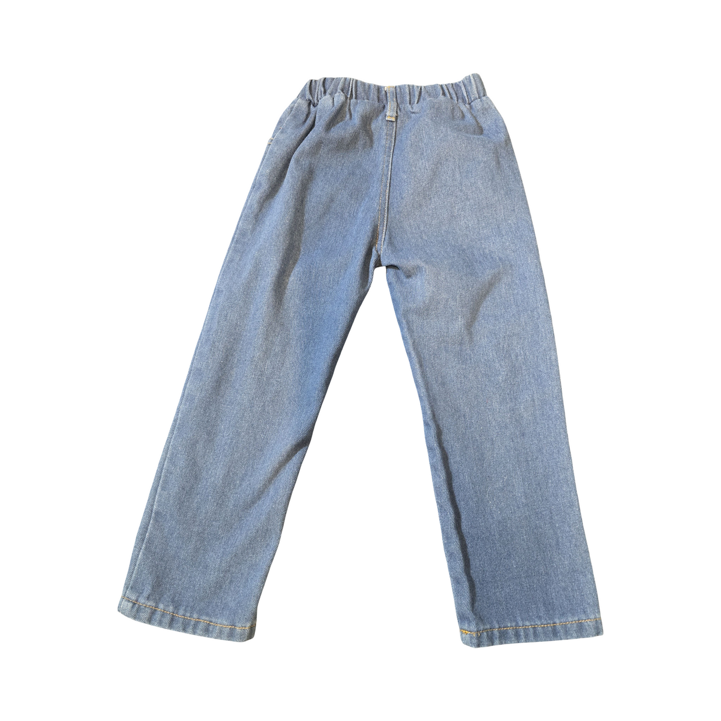 Pat Pat Blue Distressed Jeans – Girls 4–5 Years – Polyester – Leopard Patch Detail