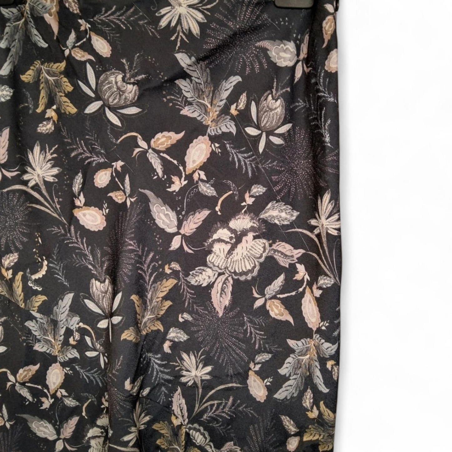 Next Navy & Purple Floral Slip Midi Skirt – Size 10 Silky Flared Style