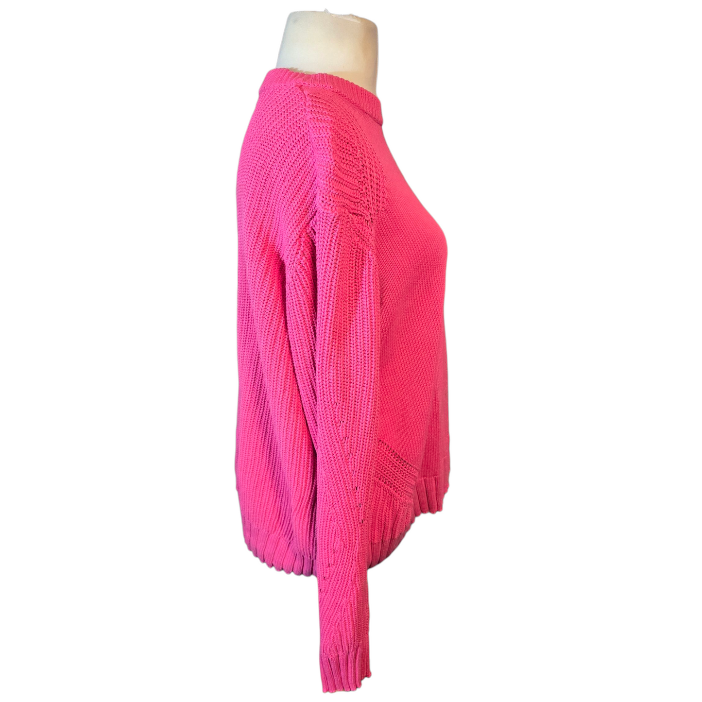 Marks & Spencer Bright Pink 100% Cotton Knit Jumper – Size L (UK size 14/16)
