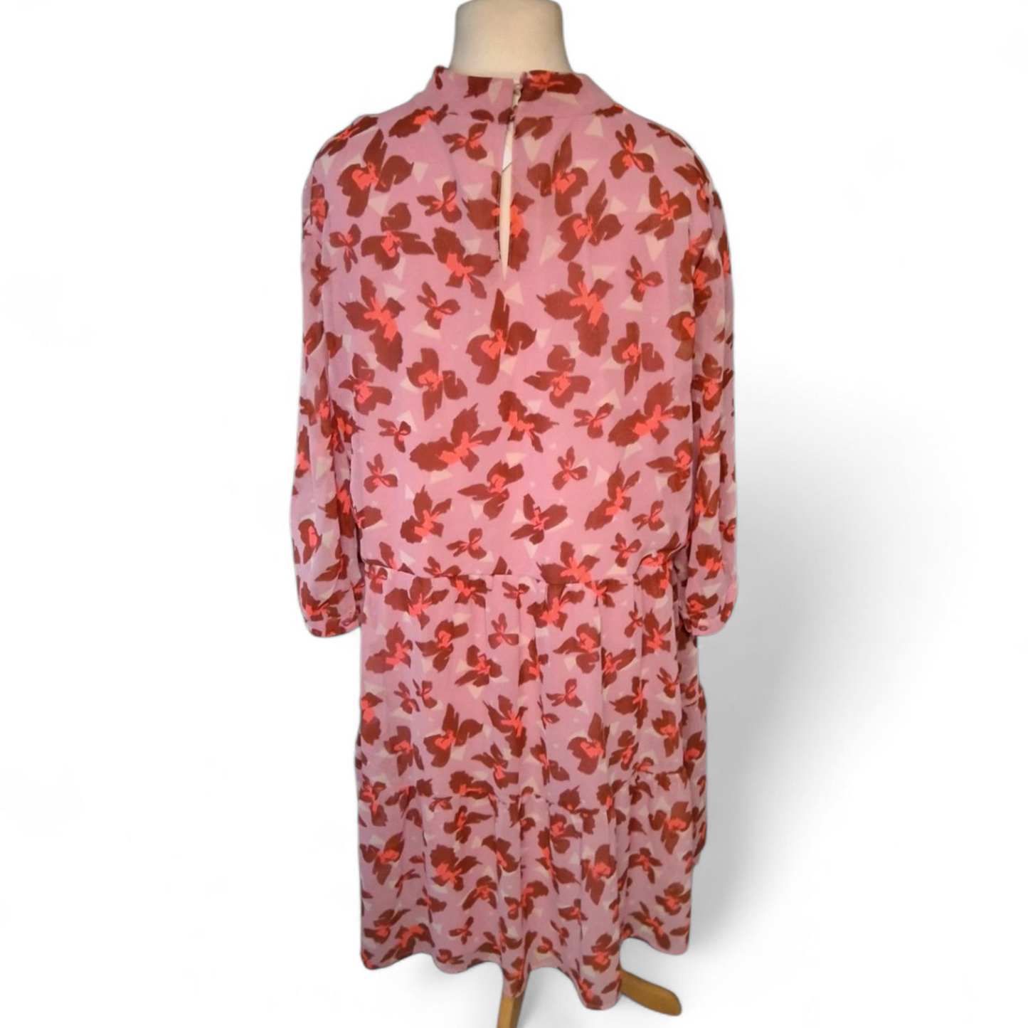 Vero Moda Pink Floral Floaty Dress – Size 20/22 | Swishy, Sheer & Chic
