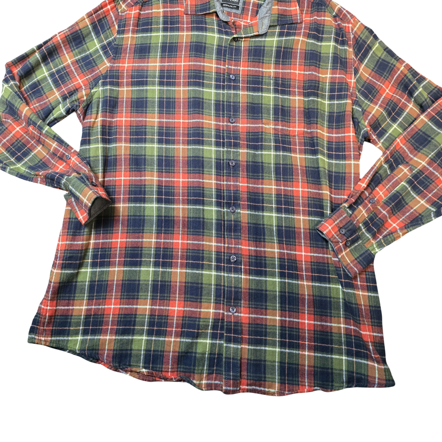 King’s Road Navy, Red & Green Checked Shirt – Men’s 2XL – 100% Cotton