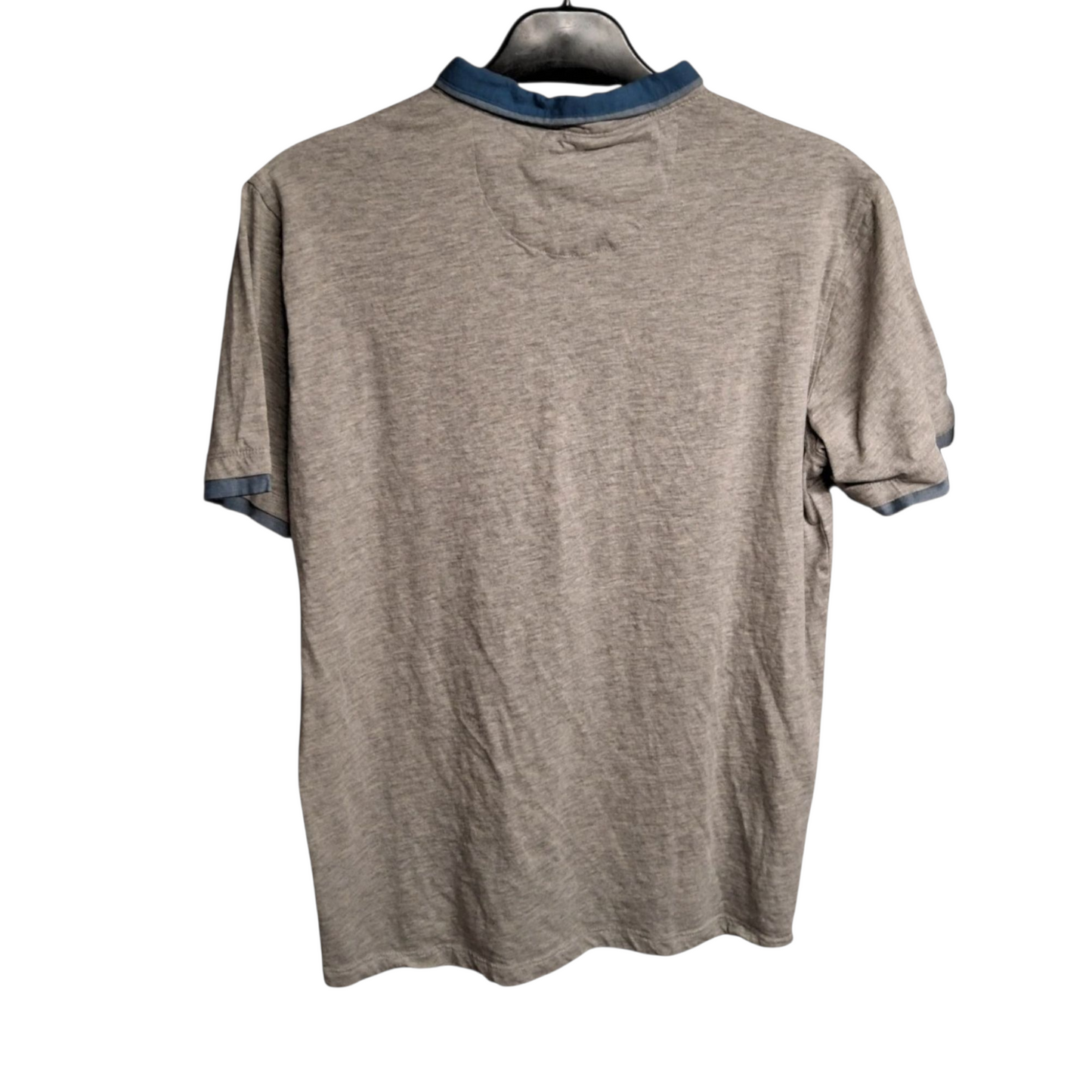 BHS Boys Grey & Blue Polo Shirt – Age 14-15 Years – 100% Cotton