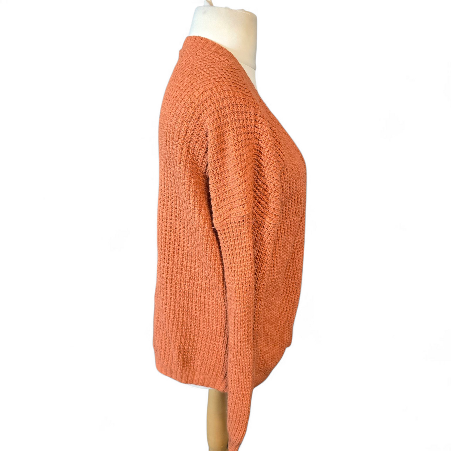 Boohoo Burnt Orange Knitted Open Cardigan – Size M/L (size 10/12)
