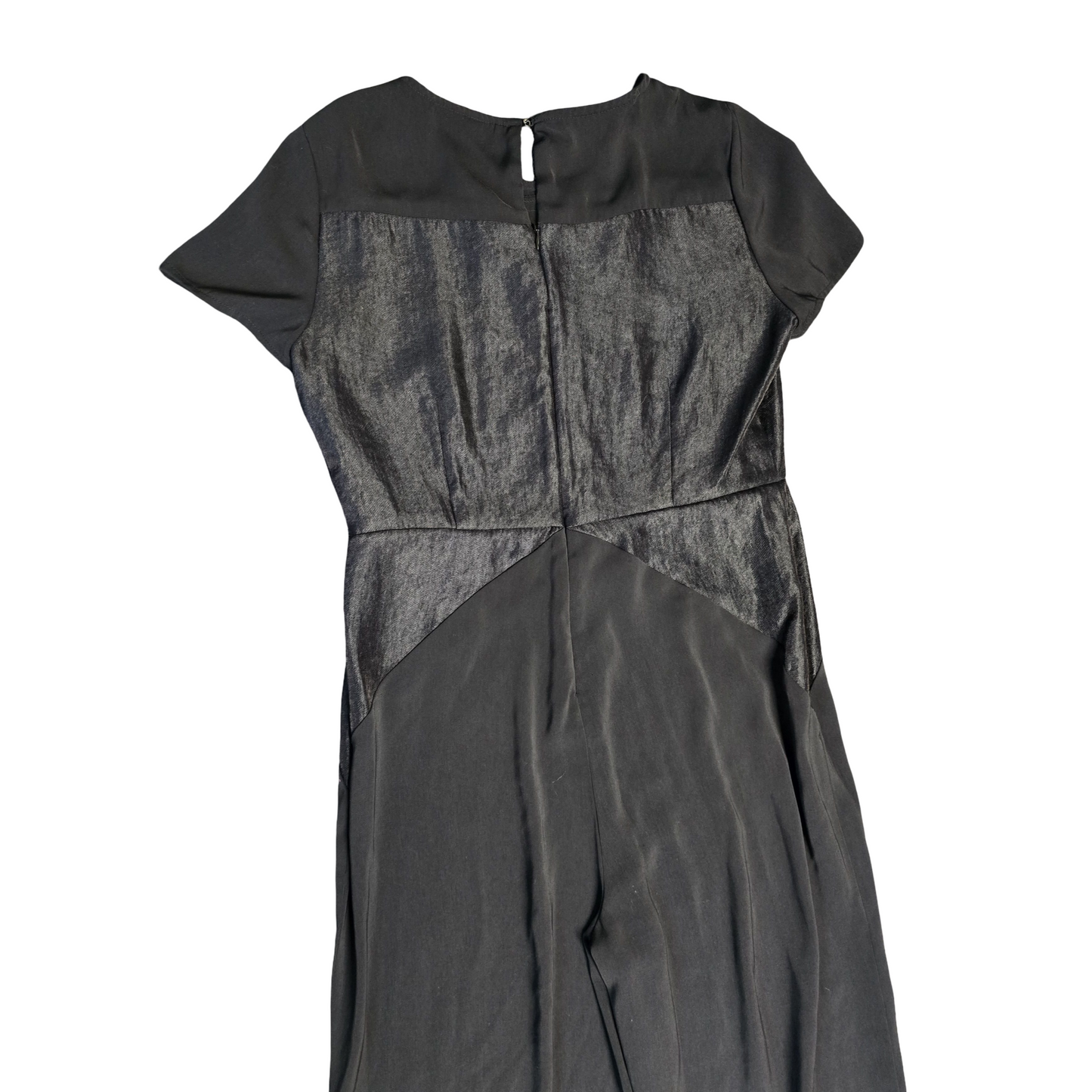 M&S Jumpsuit Black Size 12Reg Short Sleeved Flared Weekend