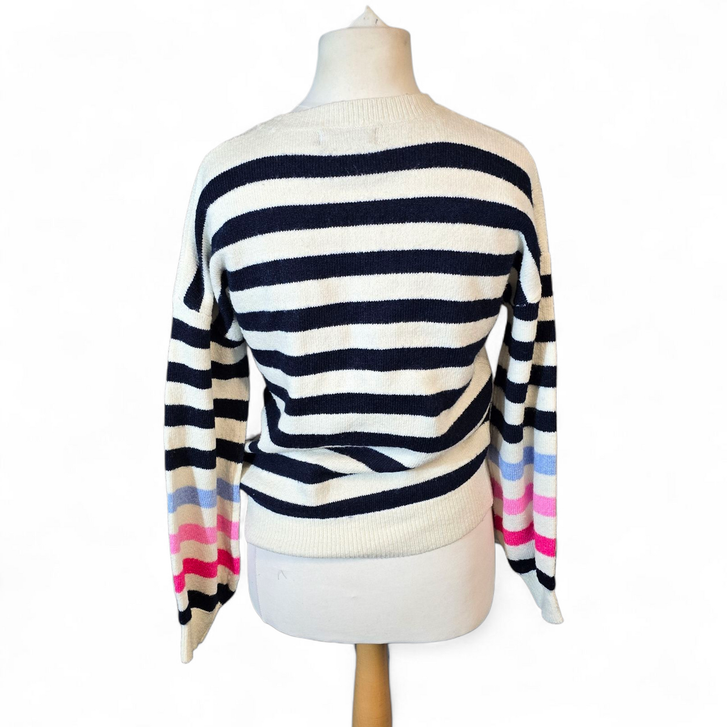 F&F Striped Knit Jumper – Size S (UK size 8-10) – Relaxed Fit