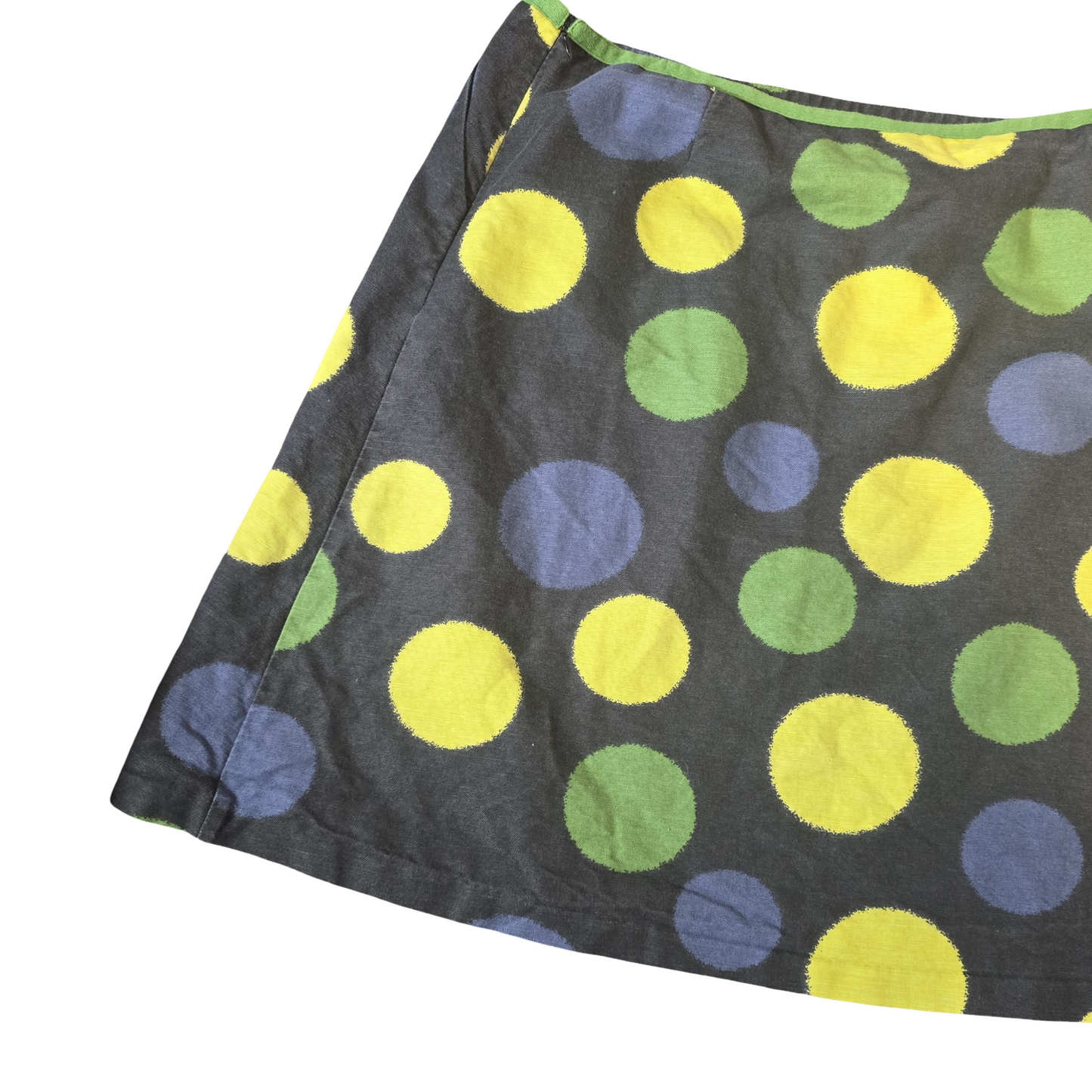 Laura Ashley Polka Dot Linen Blend A-Line Skirt with Pockets – UK 20