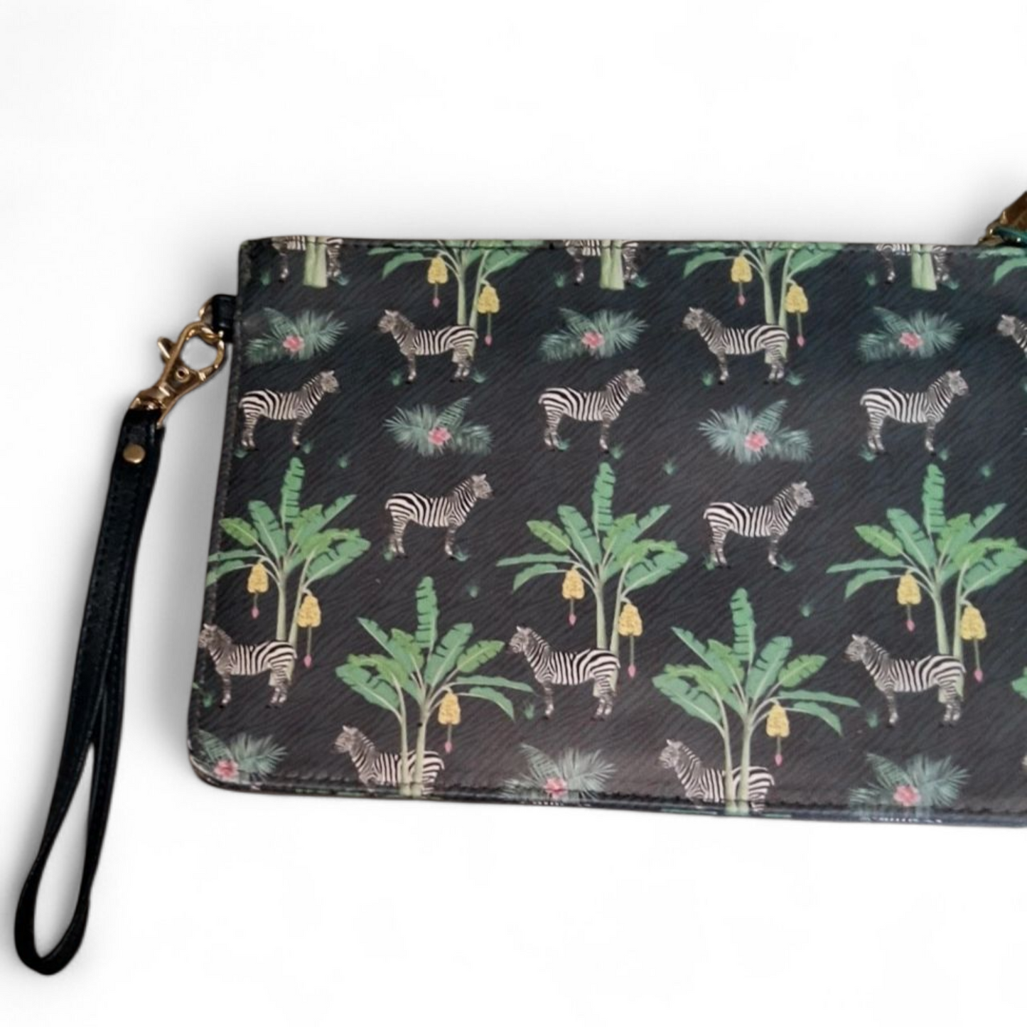 The Jungle Zebra Print Beauty Bag – New, Zip Close, Removable Wrist Strap, Stylish & Practical