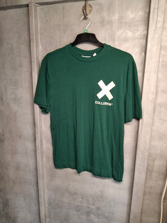 Collusion Dark Green Logo T-Shirt – Men’s Size M – 100% Cotton Streetwear Tee