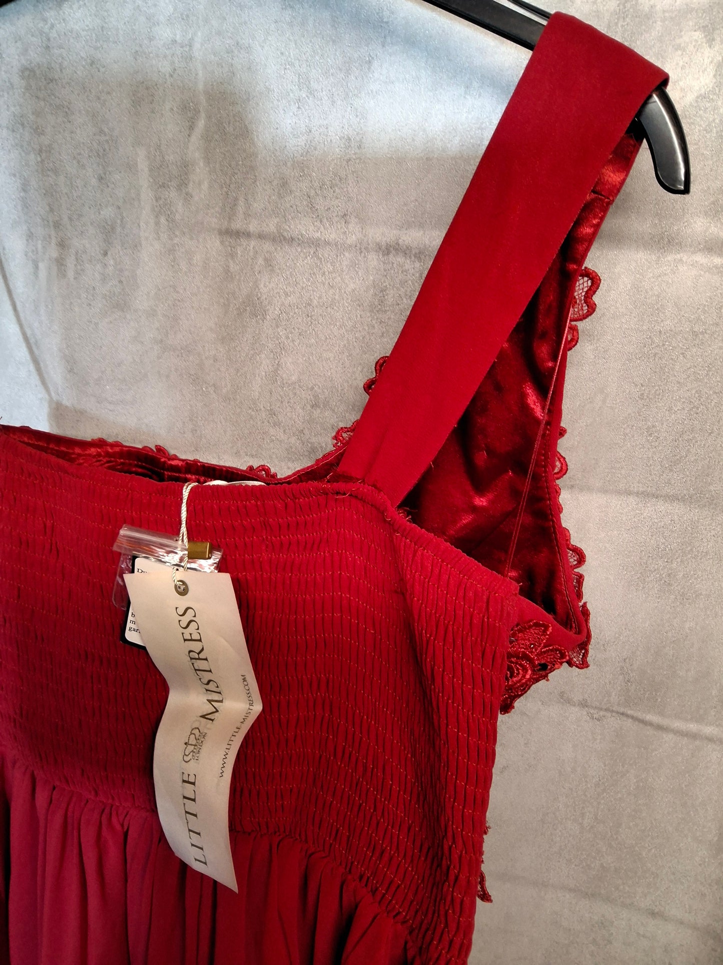 Little Mistress Red One-Shoulder Embellished Mini Dress – Size 6 – NWT