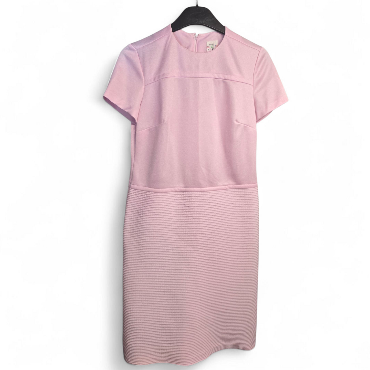 Vintage 1970s Davisella Baby Pink Crimplene Dress & Blazer Set (Made in England)