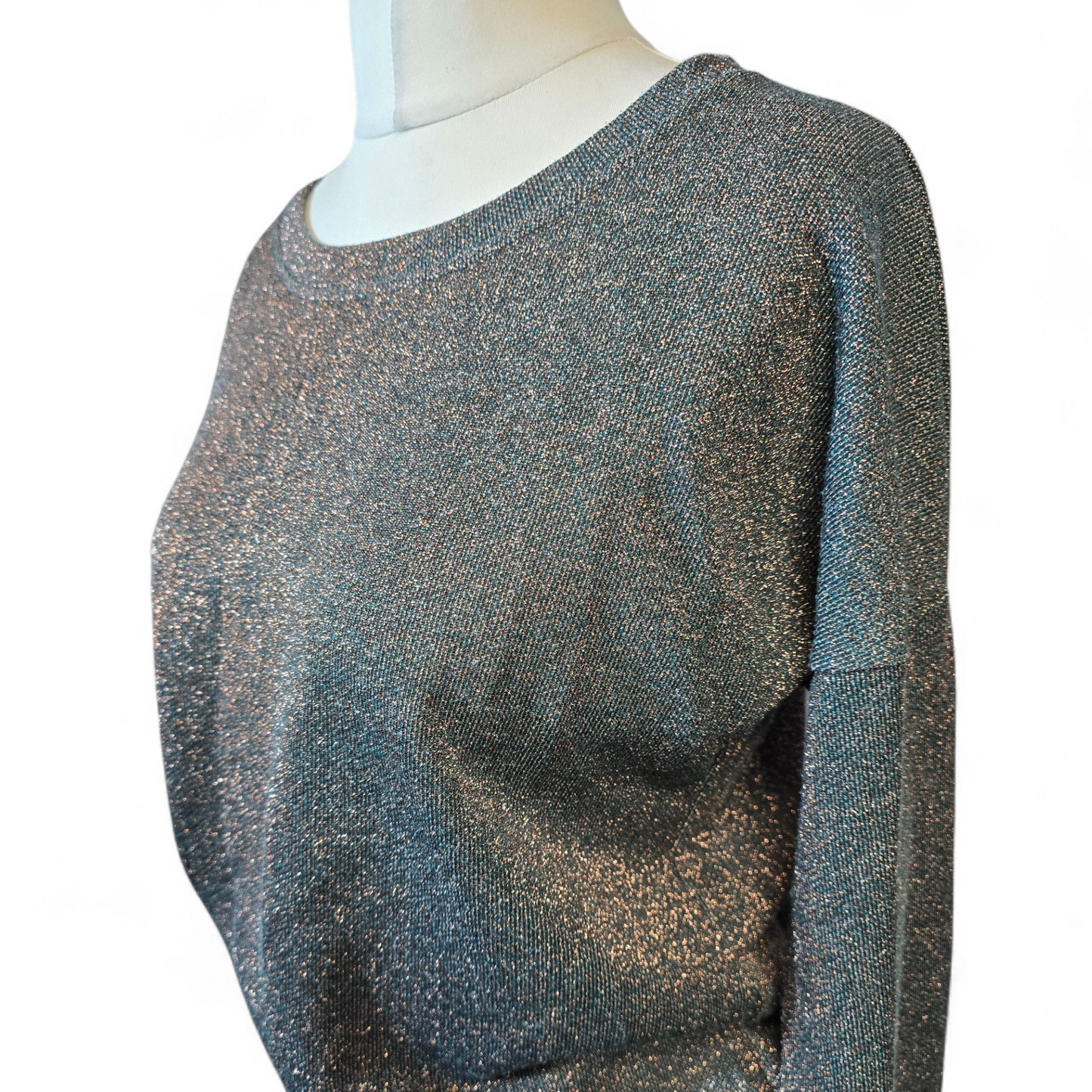 Next Green & Bronze Glitter Jumper – Size Small (UK size 8/10)