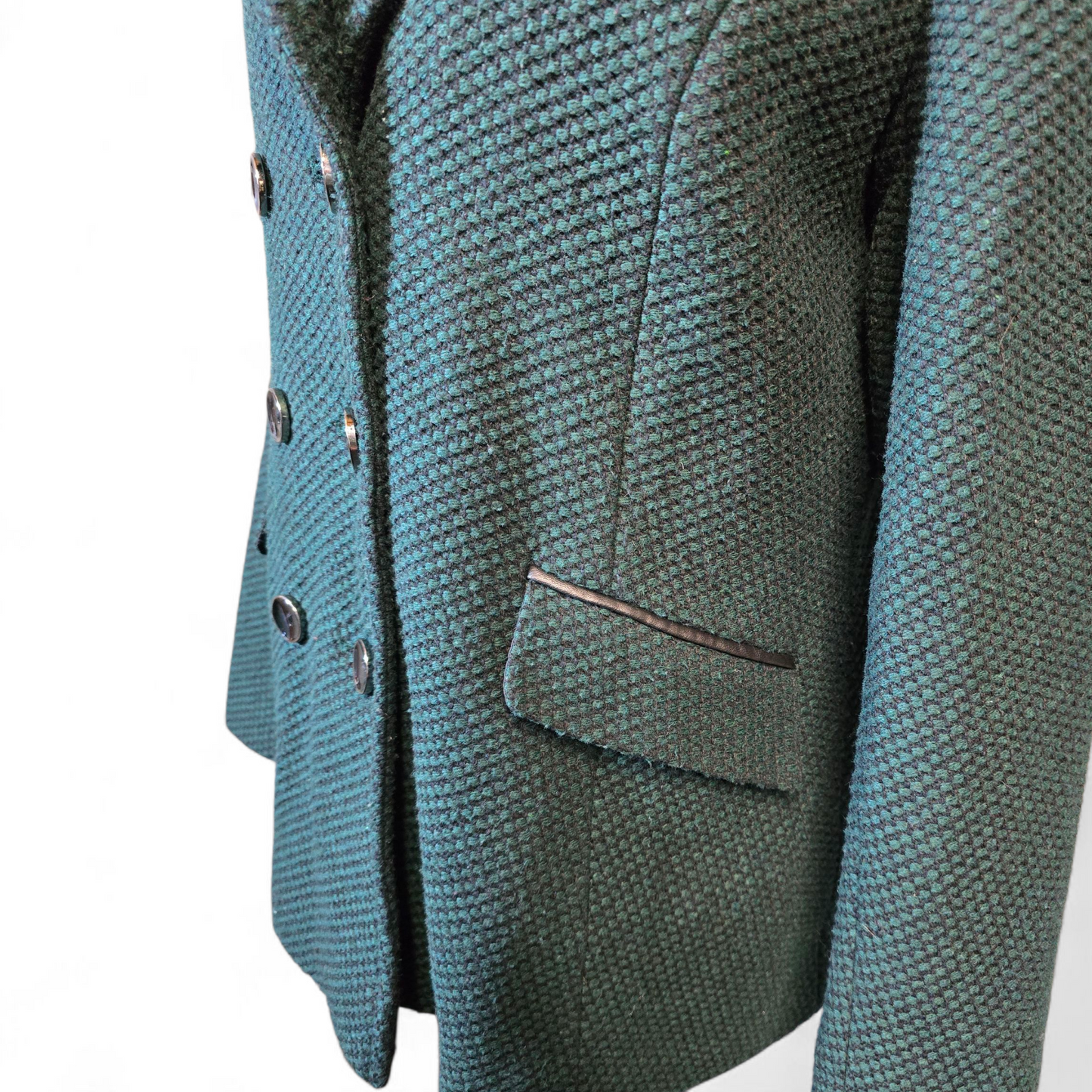 Debenhams Dark Green & Black Knitted Peacoat – Size 16