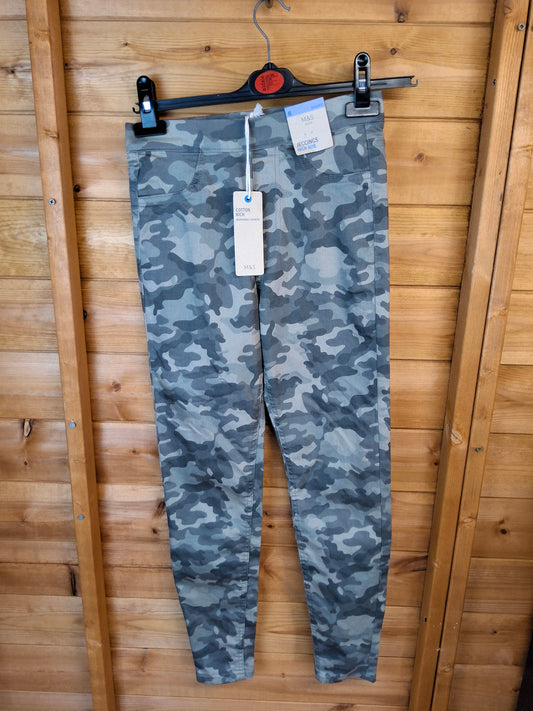 M&S Khaki Camo Jeggings – Size 8 Short – High Rise – NWT
