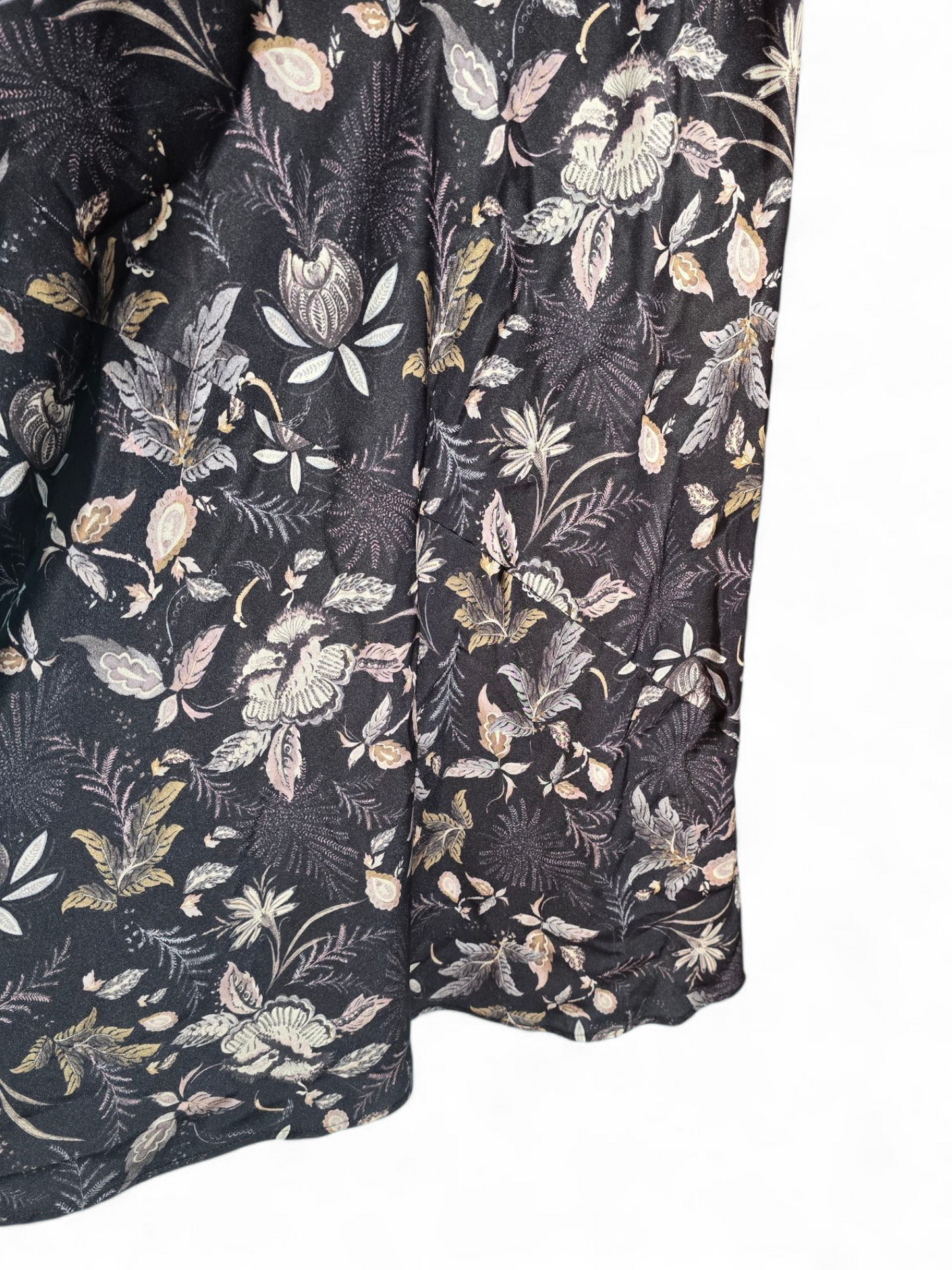 Next Navy & Purple Floral Flared Midi Slip Skirt Size 10 - Silky Feel, Polyester