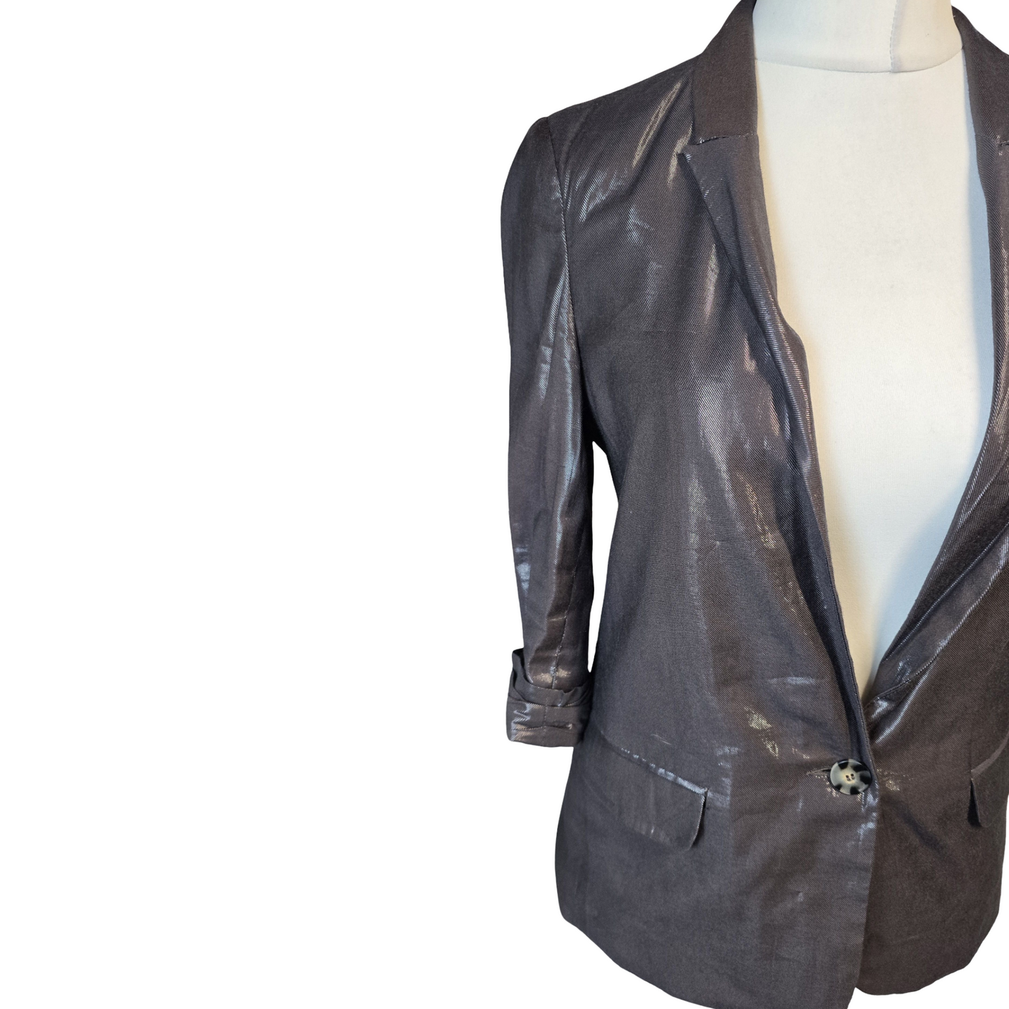 River Island L’Art Copper Brown Shiny Blazer – Size 8 – Late 90s / Early 00s
