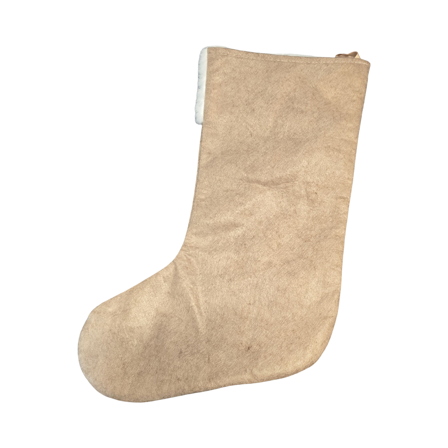 Cute Reindeer Christmas Stocking – Faux Fur Trim – 19cm x 42cm