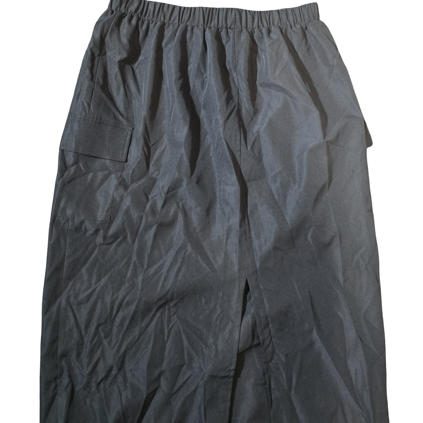 Shein Curve Black Cargo Maxi Skirt – Size 18/20 – Elastic Waist & Back Slit