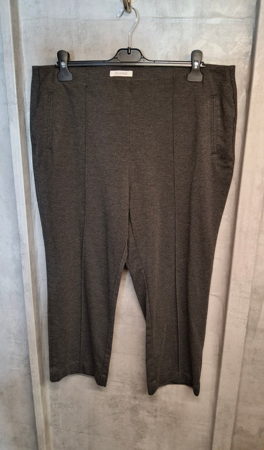 M&S Grey Thick Trousers – Size 20 Short – Elasticated Waist
