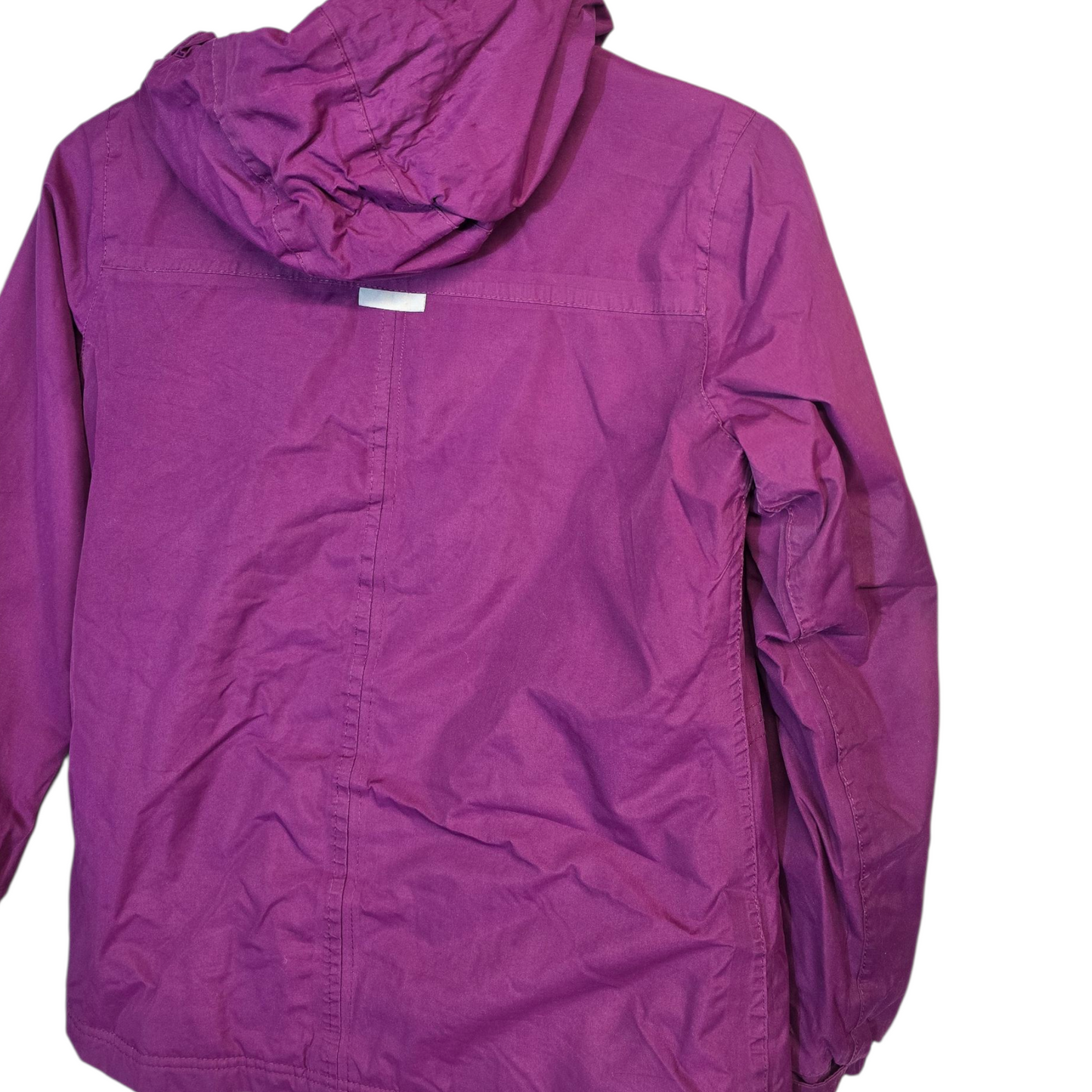Regatta Girls Purple Coat – Fleece Hood – Zip & Velcro Close – Pockets – Size 11–12 Years