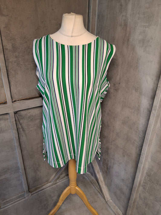 NEXT Green Stripe Sleeveless Blouse – Size 18
