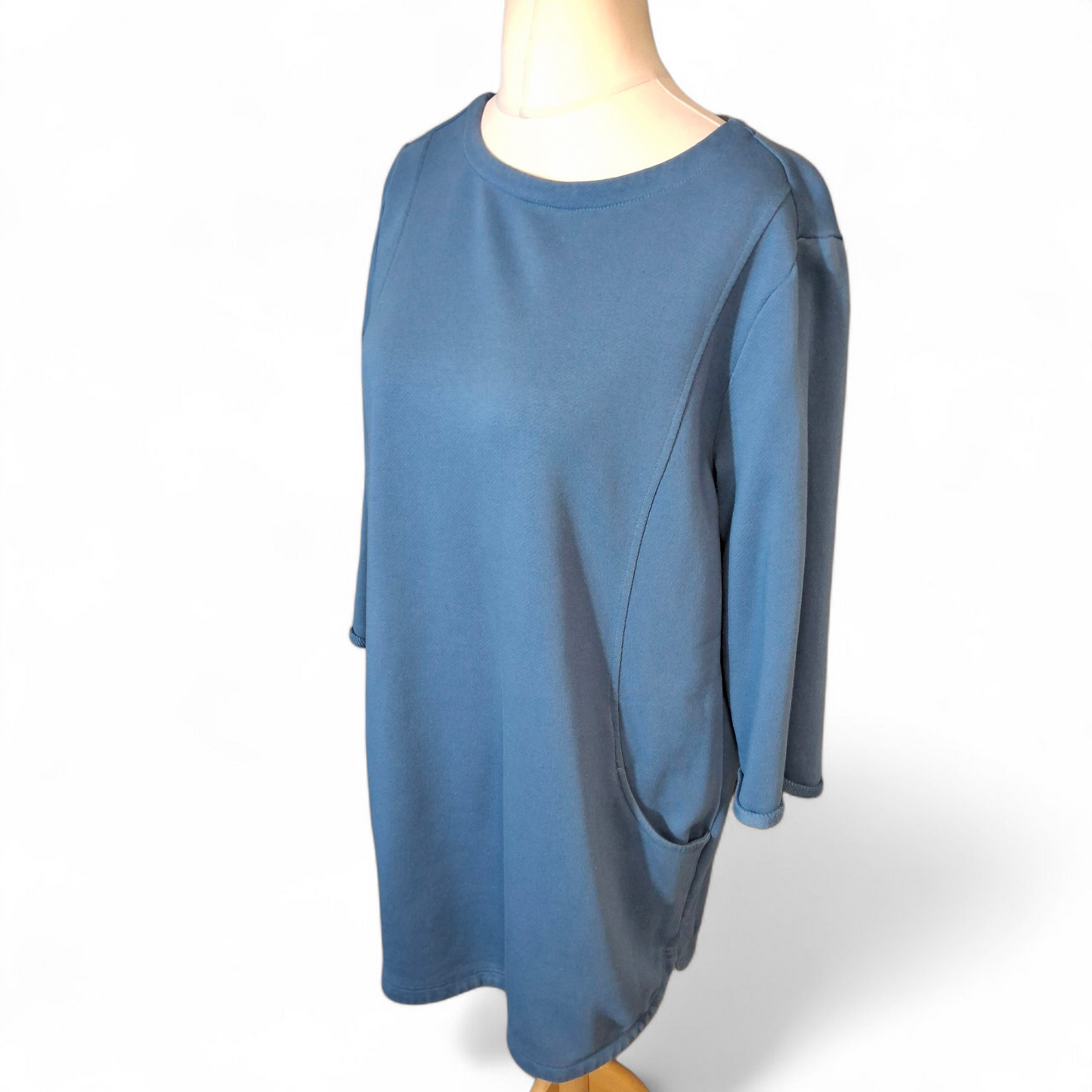 Seasalt Blue 100% Cotton Tunic Top with Pockets – Size 12