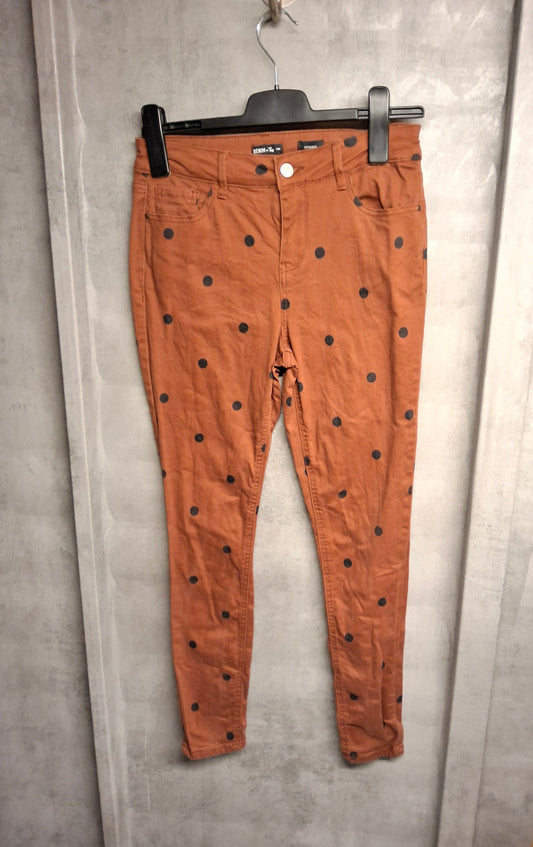 Tu Brown & Black Polka Dot Skinny Jeans – Size 10R – Dot Your Way to Great Style
