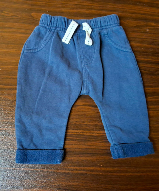 Nutmeg Blue Boys Joggers – Size 3–6 Months – Cotton & Polyester
