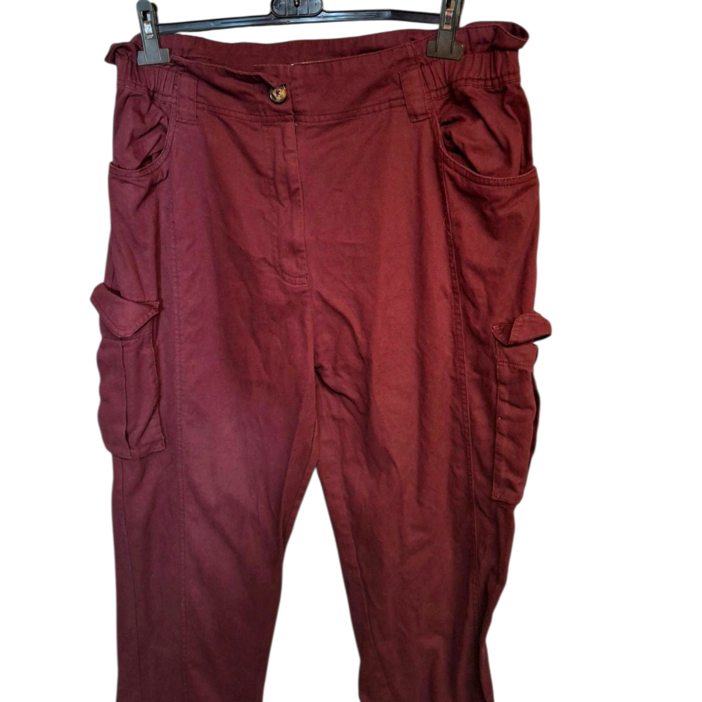 Autonomy Purple Relaxed Cargo Trousers – Size M (UK size 14/16) – 100% Cotton