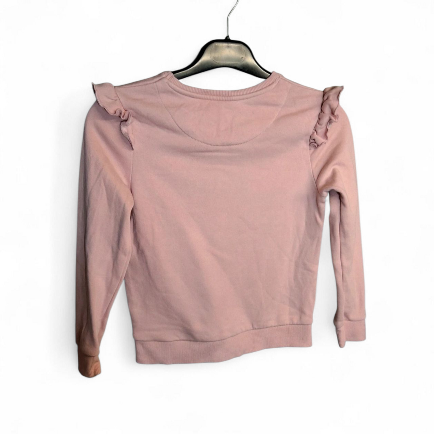 F&F Girls Pink Frill Sweatshirt – Age 7-8 Years – Cotton Blend