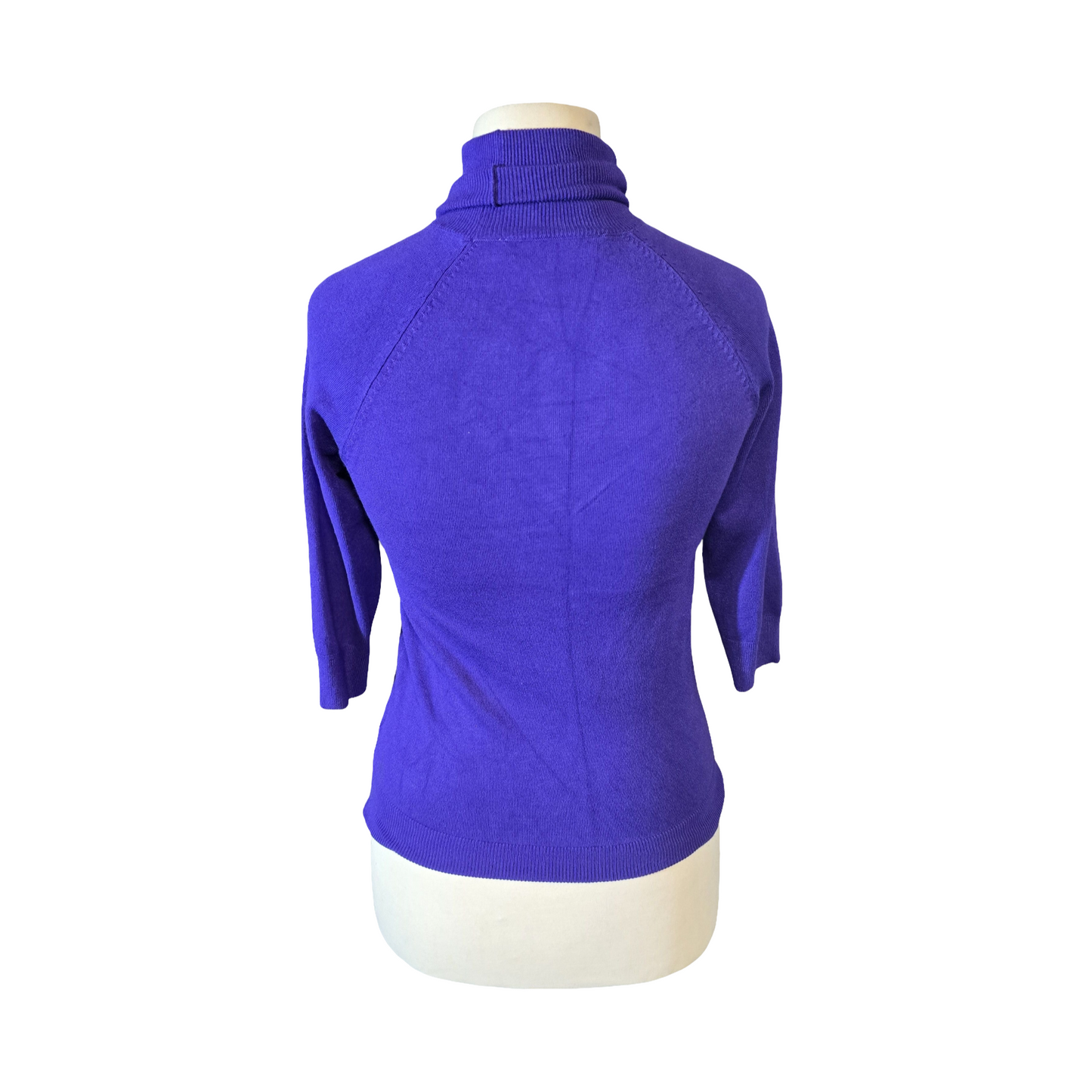 Zara Purple 3/4 Sleeve Turtleneck Lightweight Jumper – Size Small (UK size 8)
