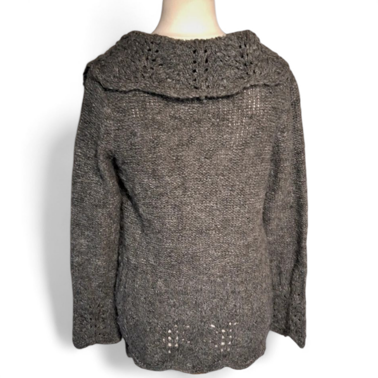 Per Una Grey Knitted Cardigan – Size Small (UK size 8/12) – One Button Close