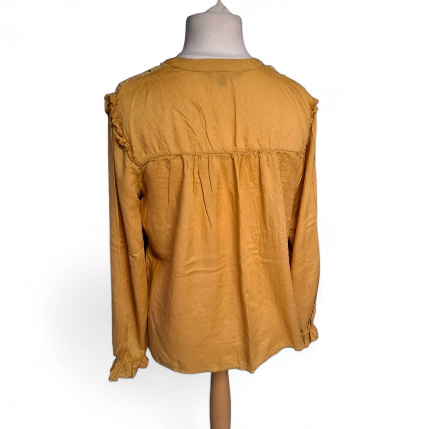 Laura Ashley Mustard Yellow Blouse – Size 12 – 100% Modal