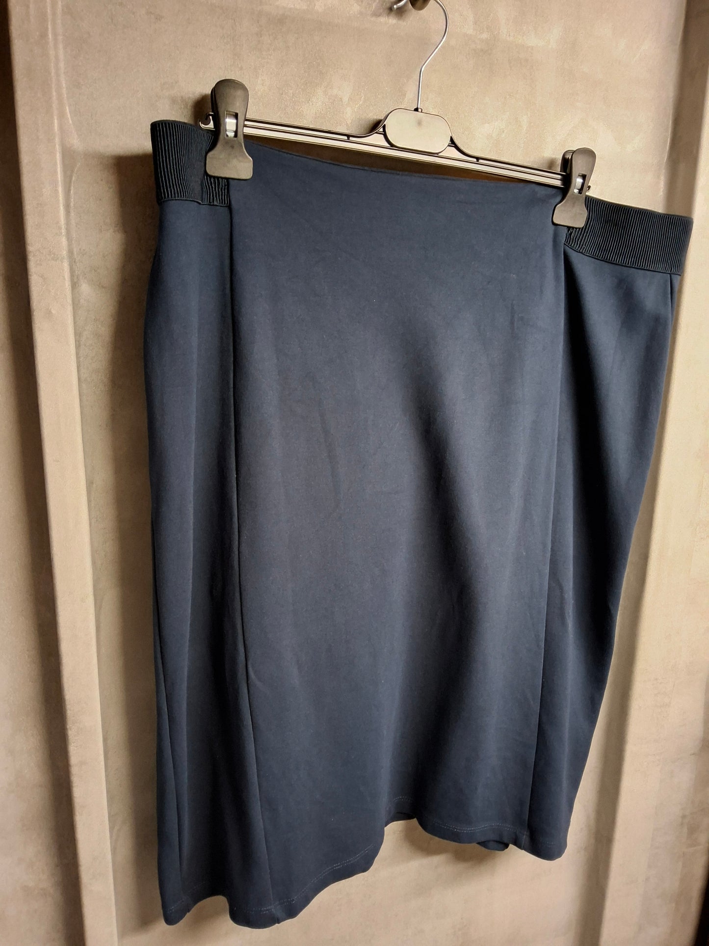Next Navy Midi Skirt – Size 20 Stretch Waist Smart Casual Style