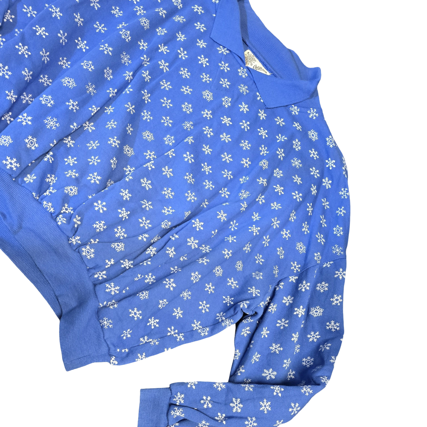 Vintage California Blue Snowflake Collared Xmas Jumper – Unisex – Relaxed Fit