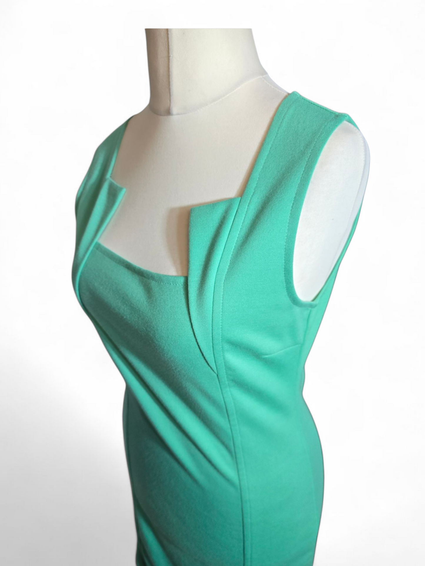 Mandi Bodycon Dress – Square Neckline, Sleeveless, Knee Length, 100% Polyester, Flattering Fit