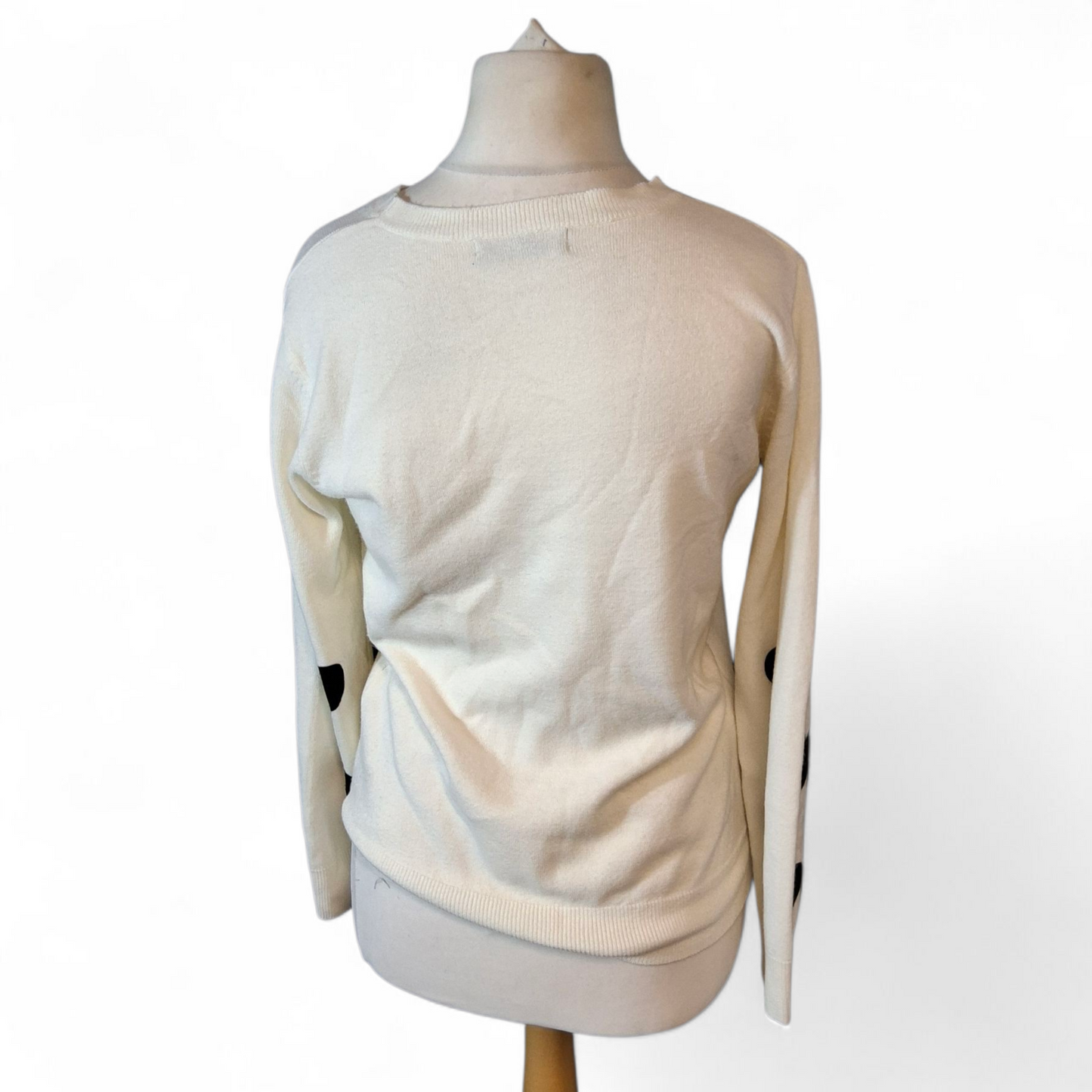 Marks & Spencer White & Black Heart Print Jumper – Size 12