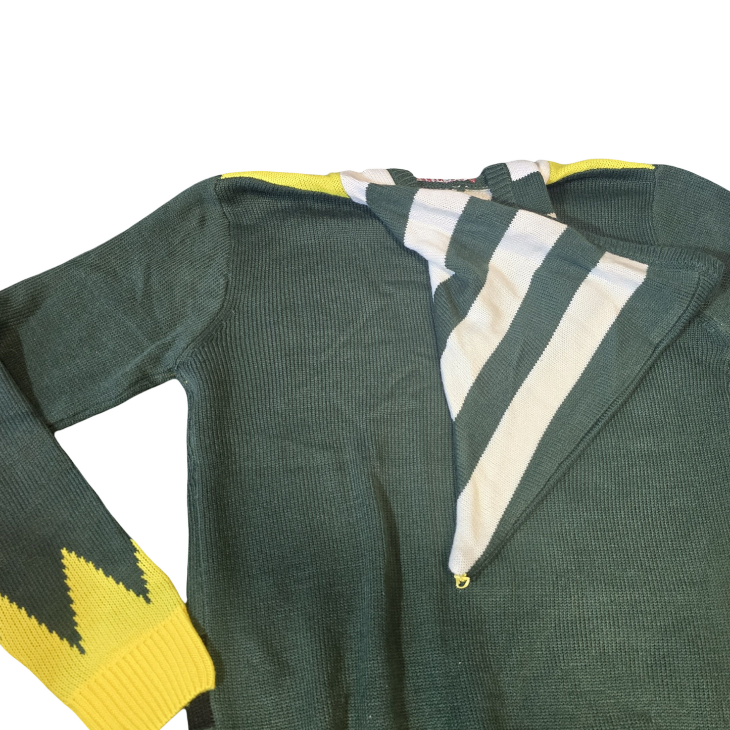 Cedar Wood State Green Elf Knit Hoodie – Xmas Jumper – Size M Men's