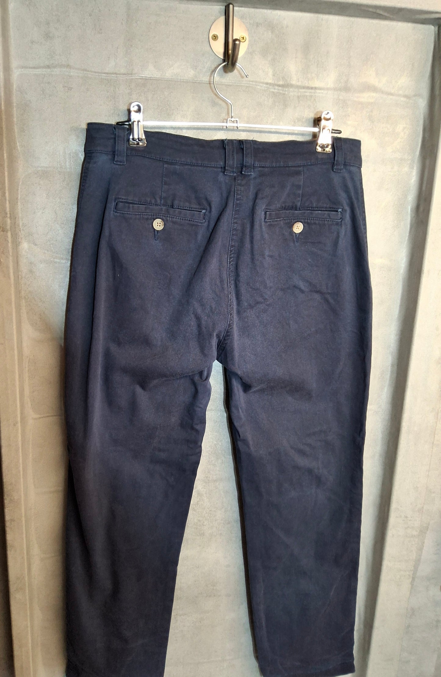 Joules Navy Cropped Chino Trousers – Size 10 – Cotton Modal Blend with Pockets