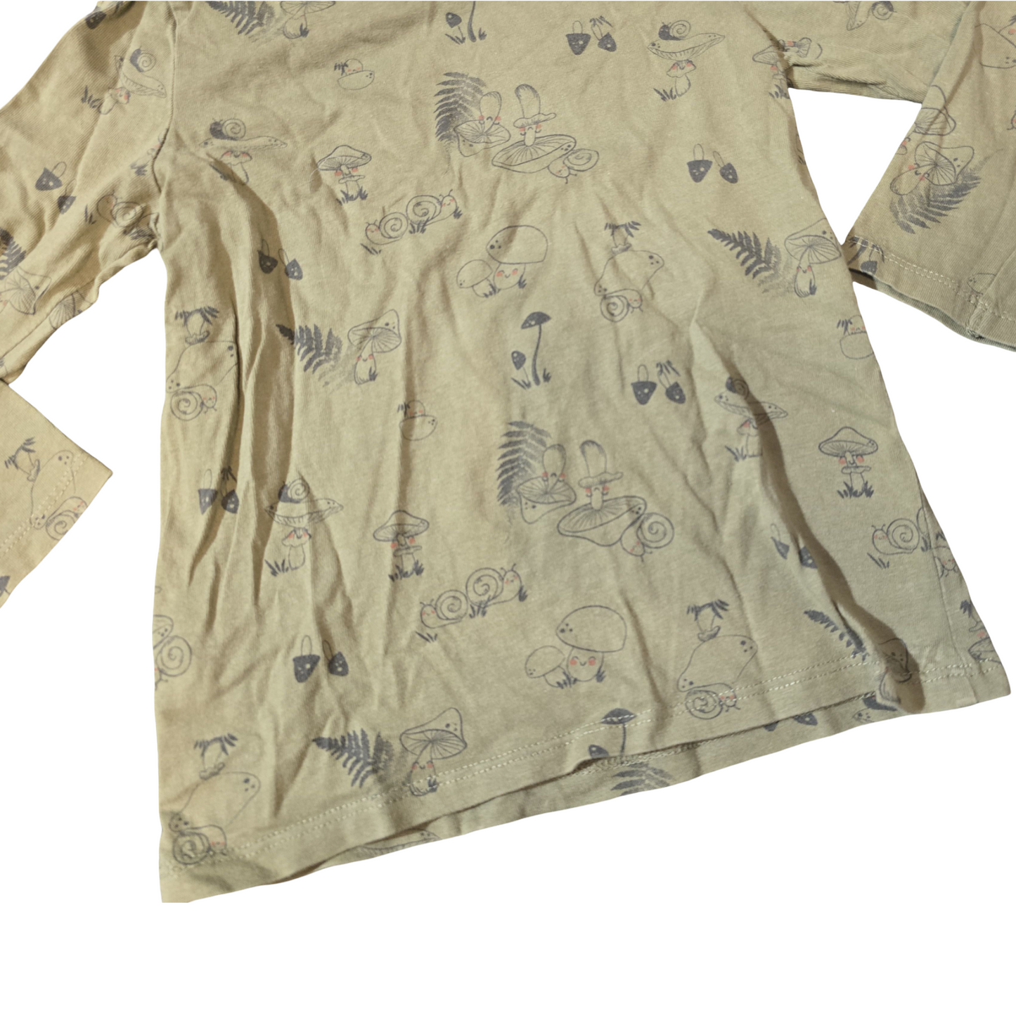 So Cute Khaki Green Woodland Print Long Sleeve Tee – 2–3 Years