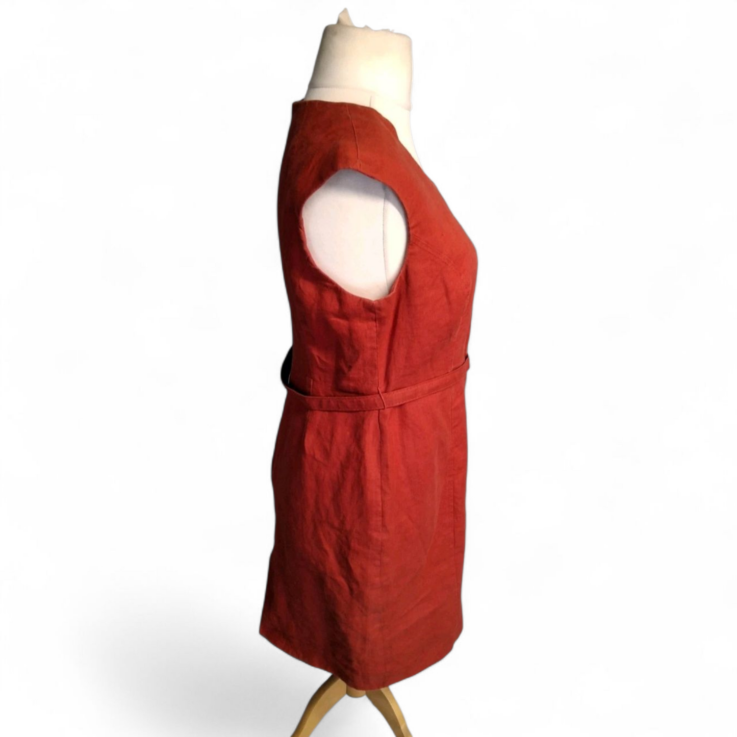 Debenhams Petite Red Linen Dress & Blazer Set – Size 14 Dress / 12 Blazer – Classic Duo