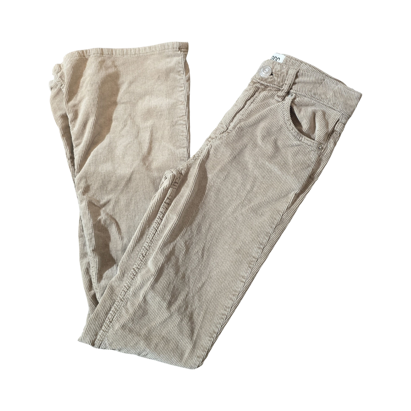 BDG Urban Outfitters Beige Corduroy Flares – High Waist W24 L32 – UK size 4/6