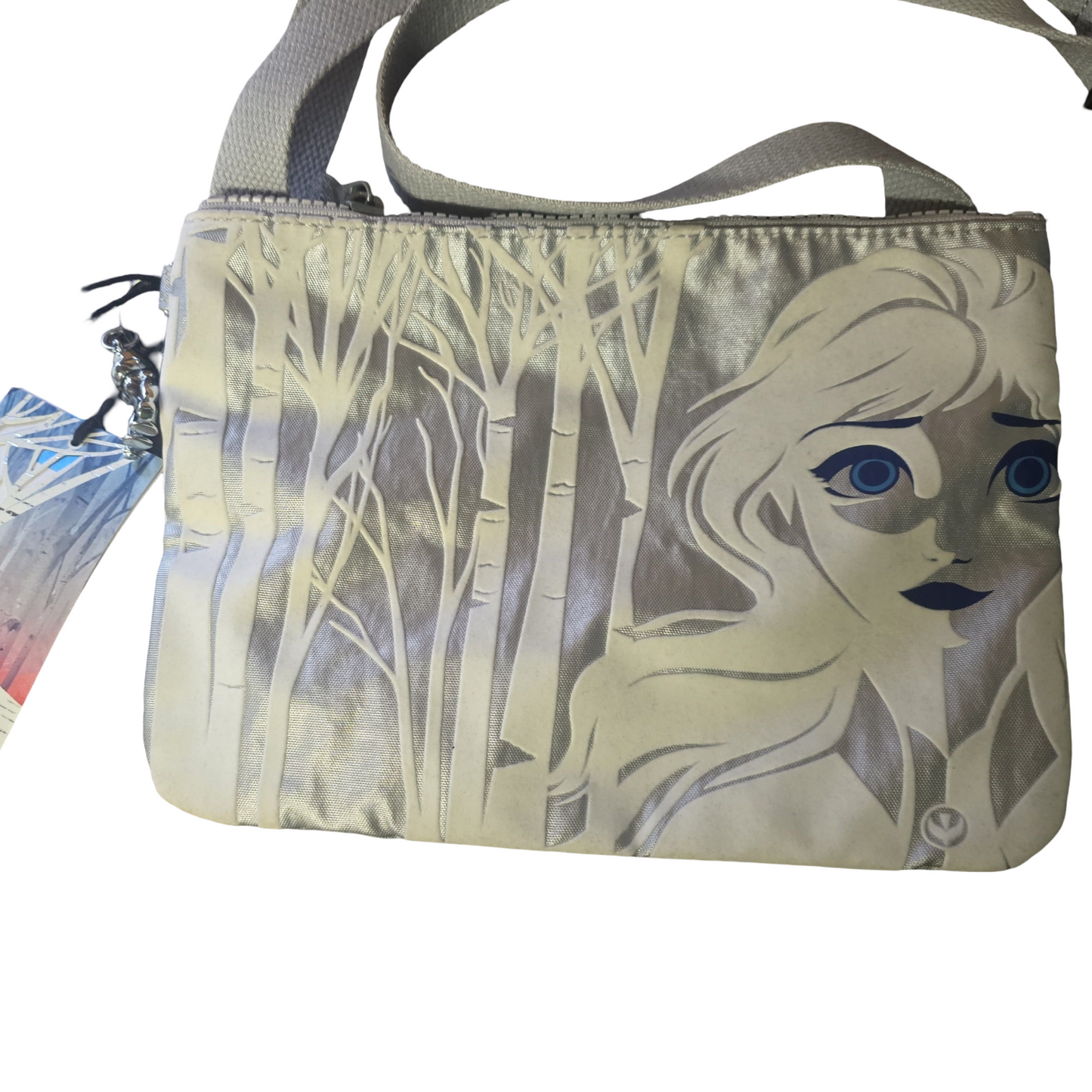 Kipling Frozen 2 Silver Shoulder Bag – Kids, Zip Close, Charm, New with Tags, 9"x7"