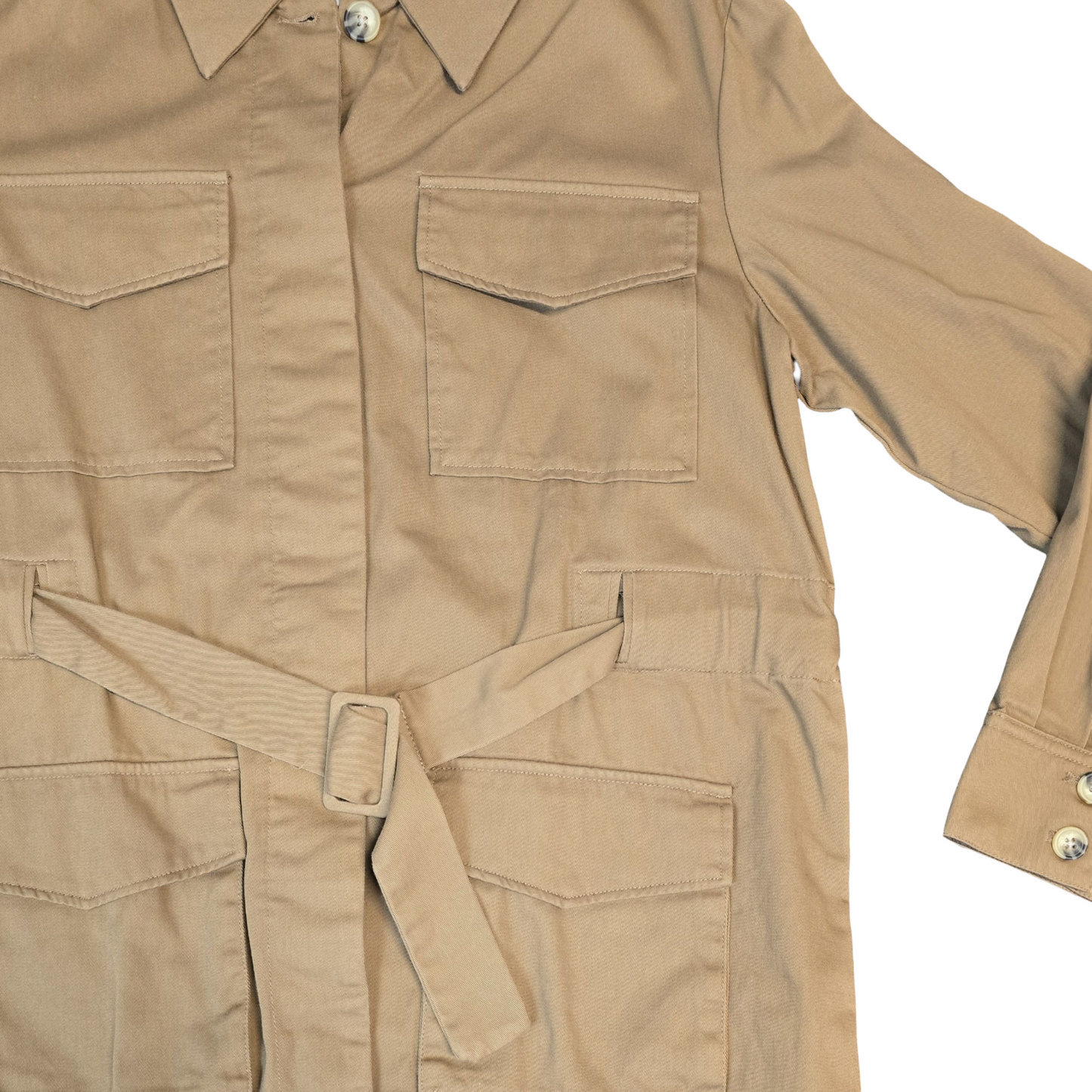 La Redoute Utility Jacket Brown Size 12 Lightweight Belted Causal