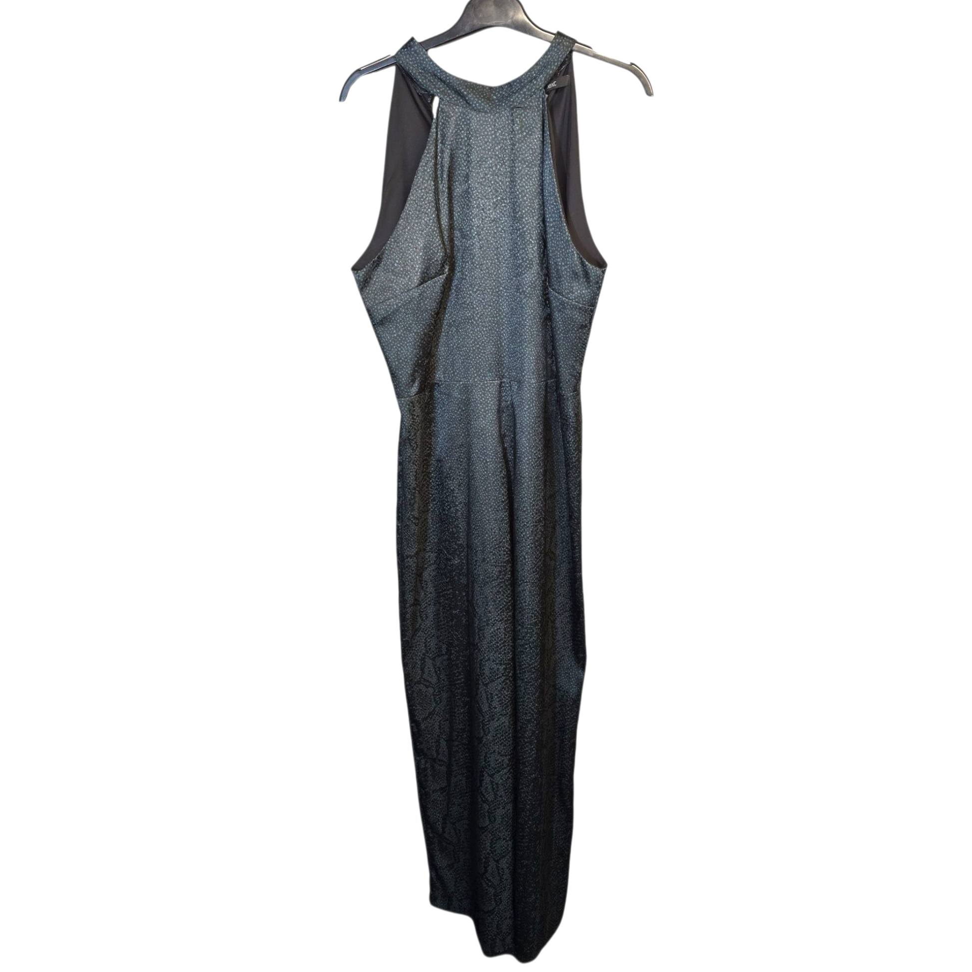 Next Green Satin Polka Dot Wide-Leg Jumpsuit – Size 14 Statement Back Bow