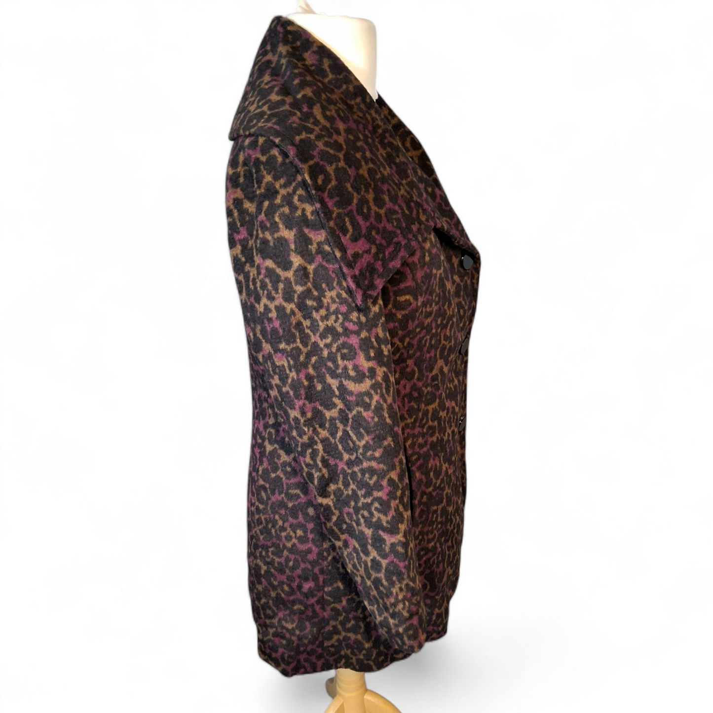 Klass Animal Print Peacoat – Brown, Purple & Black – Size 12